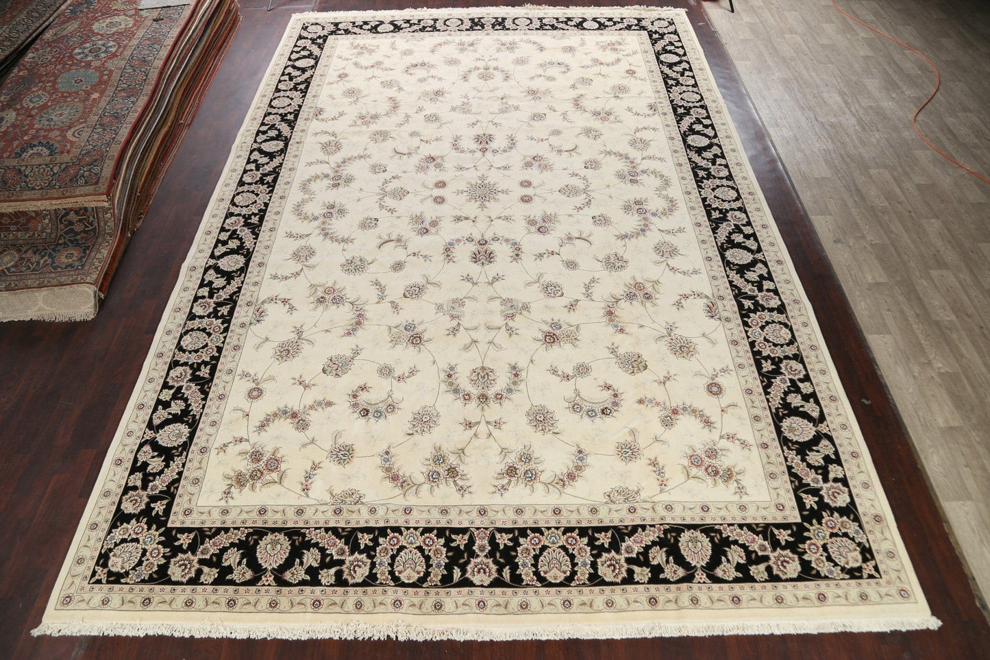 Vegetable Dye Floral Tabriz Oriental Area Rug 12x18