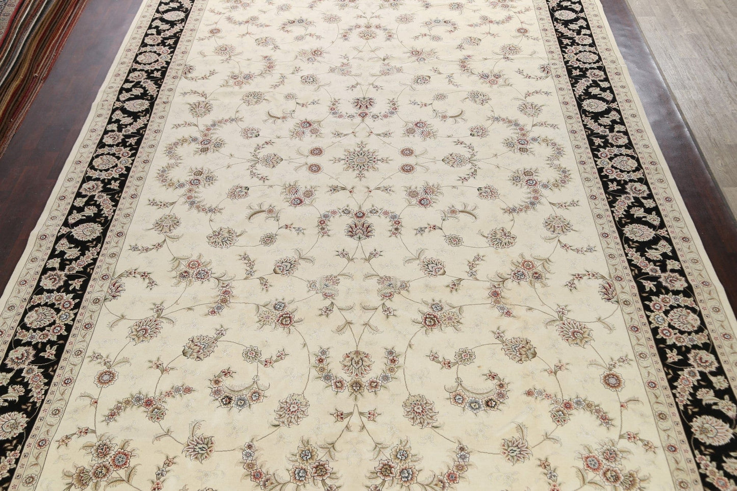 Vegetable Dye Floral Tabriz Oriental Area Rug 12x18