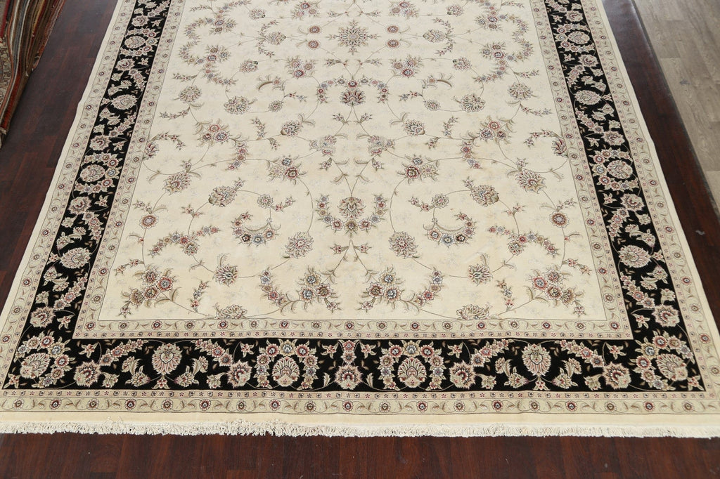 Vegetable Dye Floral Tabriz Oriental Area Rug 12x18