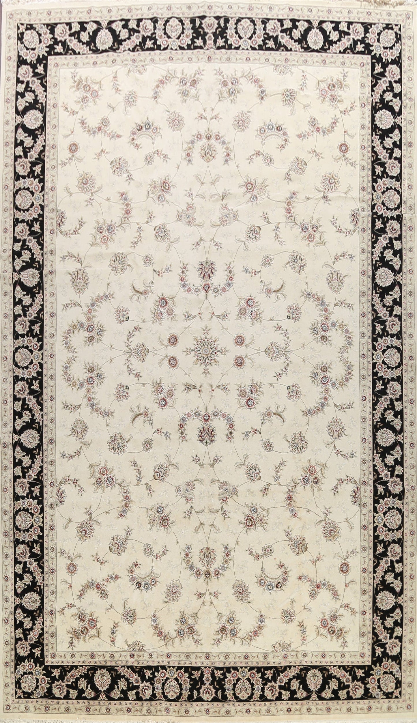 Vegetable Dye Floral Tabriz Oriental Area Rug 12x18