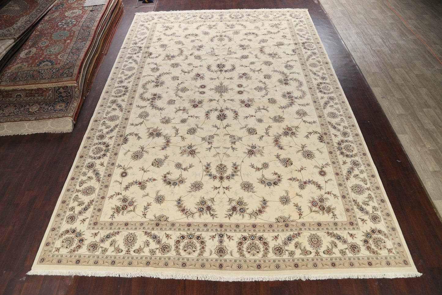 Wool/ Silk Vegetable Dye Tabriz Oriental Area Rug 12x18