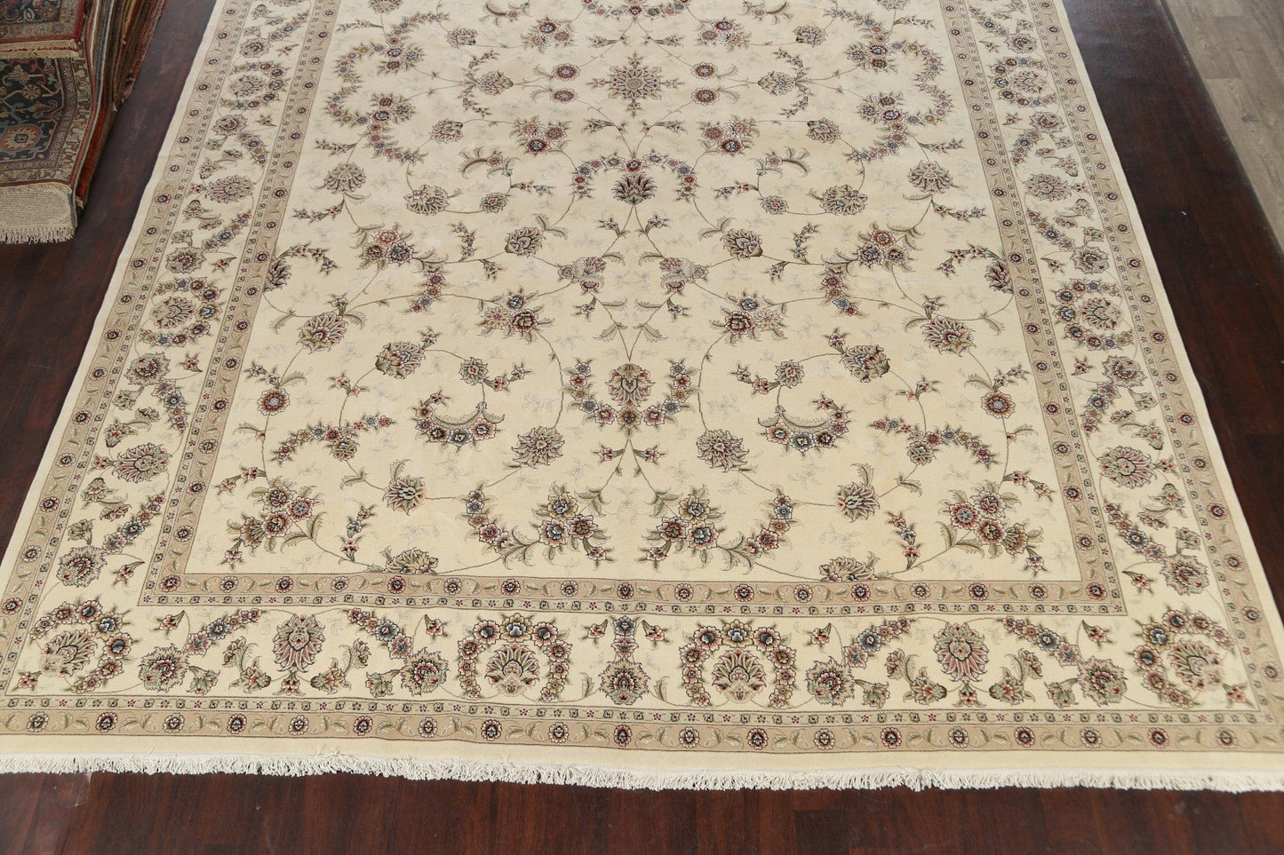 Wool/ Silk Vegetable Dye Tabriz Oriental Area Rug 12x18