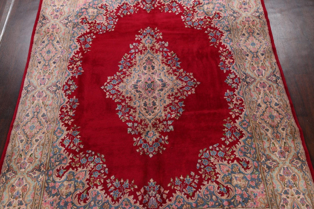 Floral Red Kerman Persian Area Rug 9x12