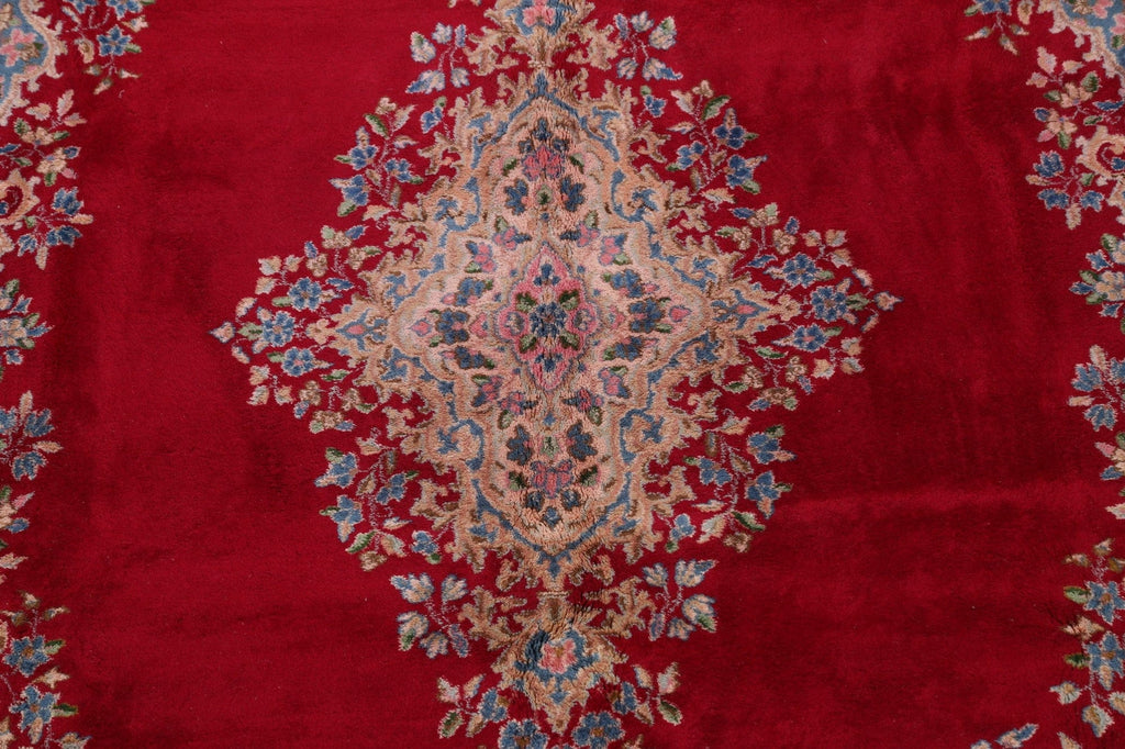 Floral Red Kerman Persian Area Rug 9x12