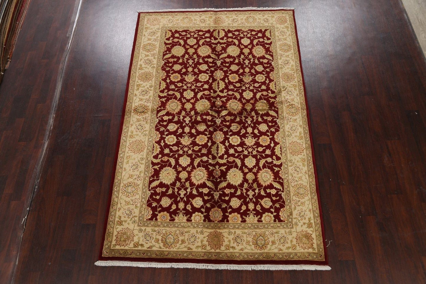 Wool/ Silk Floral Kashan Oriental Area Rug 6x9