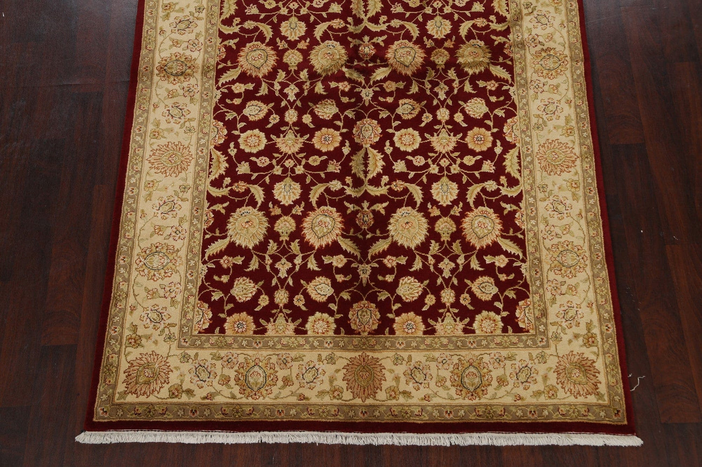 Wool/ Silk Floral Kashan Oriental Area Rug 6x9