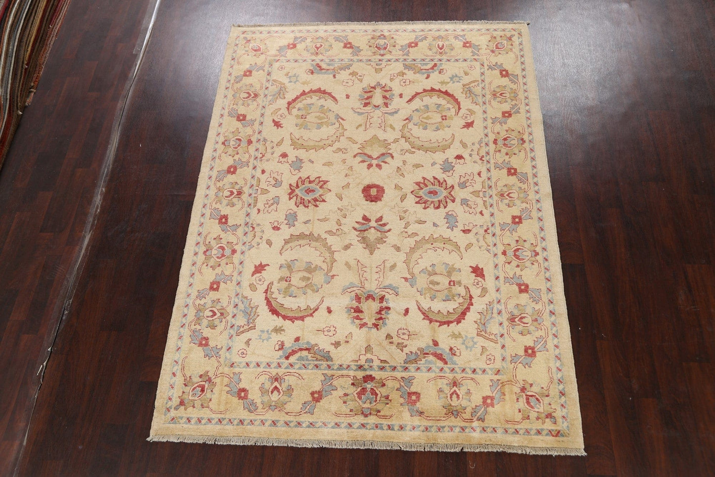 Vegetable Dye Floral Oushak Turkish Area Rug 6x9