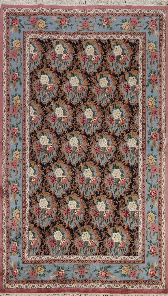 Vegetable Dye Floral Aubusson Oriental Area Rug 6x9