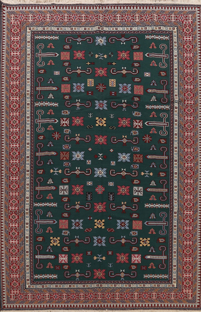 Tribal Geometric Sumak Persian Area Rug 9x12