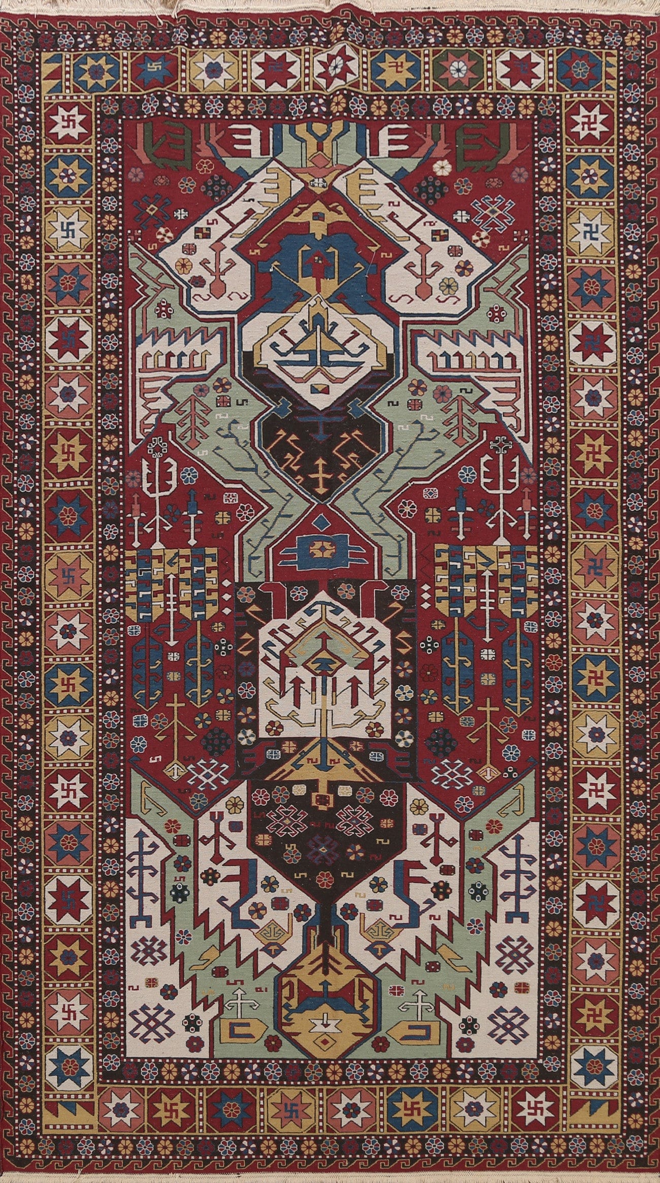 Tribal Geometric Sumak Persian Area Rug 6x9