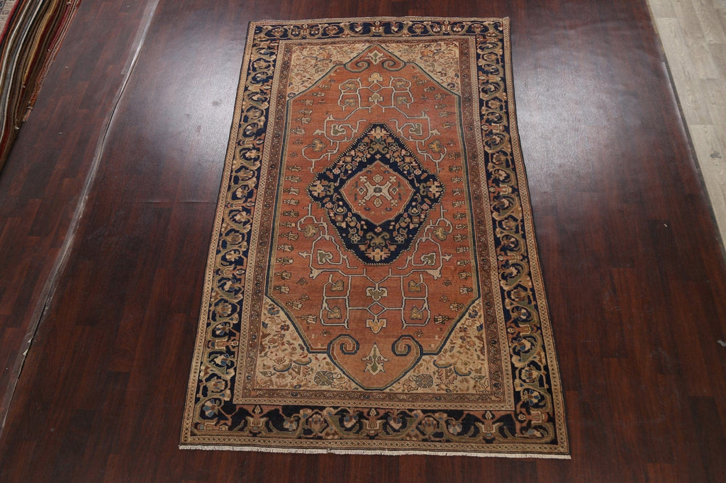 Pre-1900 Antique Vegetable Dye Sarouk Farahan Persian Area Rug 6x10