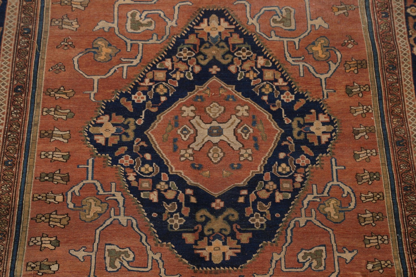 Pre-1900 Antique Vegetable Dye Sarouk Farahan Persian Area Rug 6x10