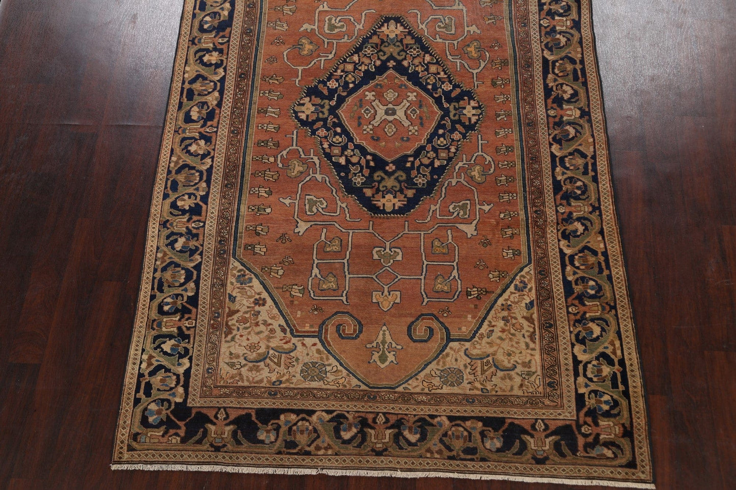 Pre-1900 Antique Vegetable Dye Sarouk Farahan Persian Area Rug 6x10