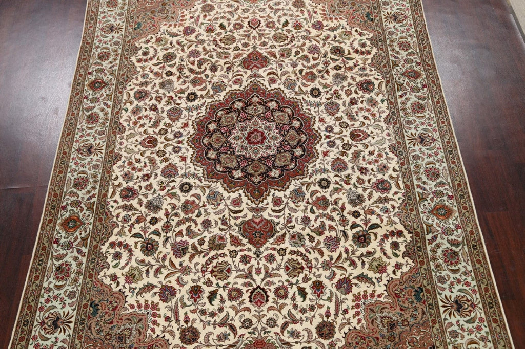 100% Vegetable Dye Floral Tabriz Persian Area Rug 8x12