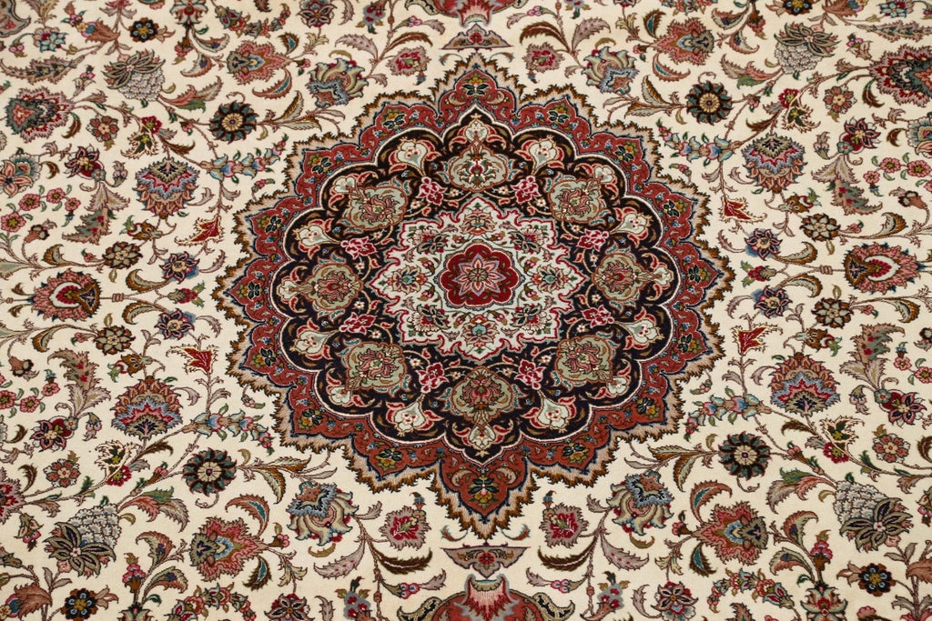 100% Vegetable Dye Floral Tabriz Persian Area Rug 8x12