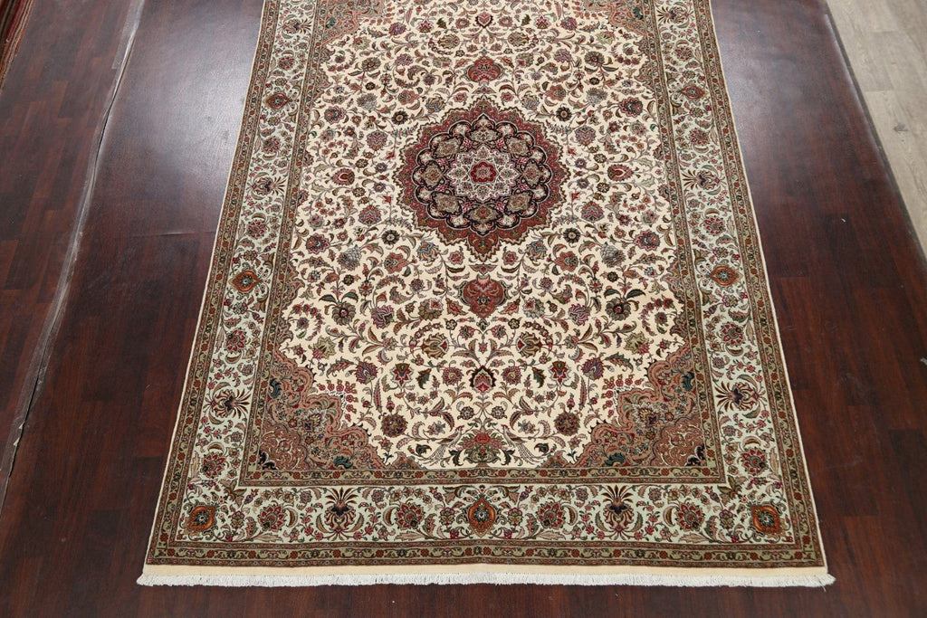 100% Vegetable Dye Floral Tabriz Persian Area Rug 8x12