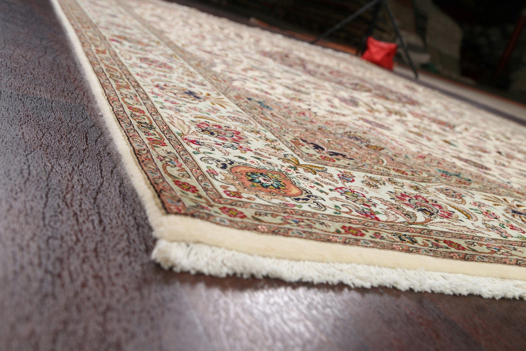 100% Vegetable Dye Floral Tabriz Persian Area Rug 8x12