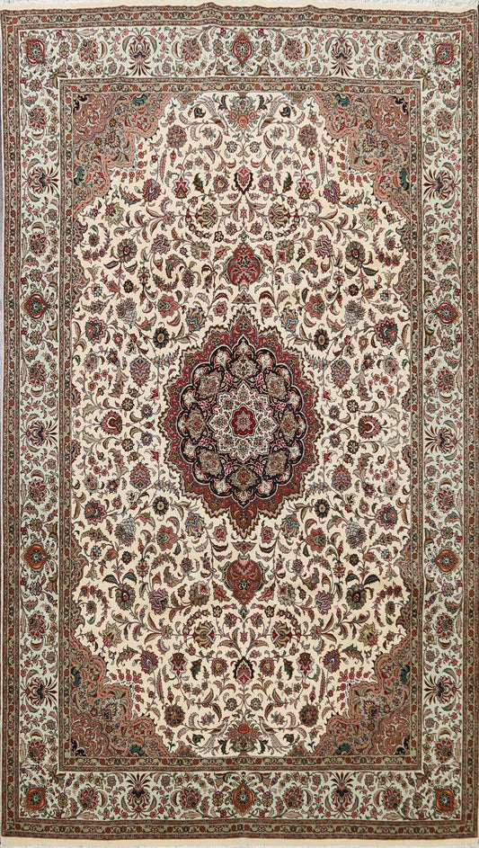 100% Vegetable Dye Floral Tabriz Persian Area Rug 8x12