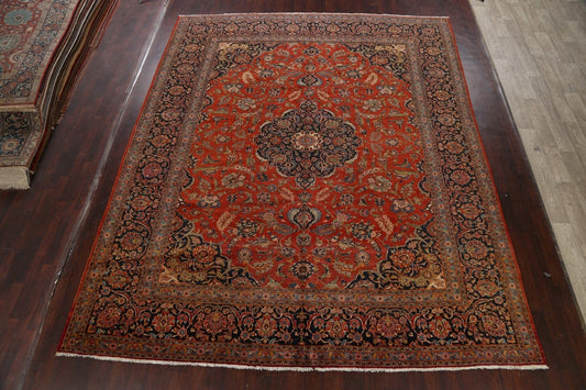 Antique Vegetable Dye Kashan Dabir Persian Area Rug 10x13