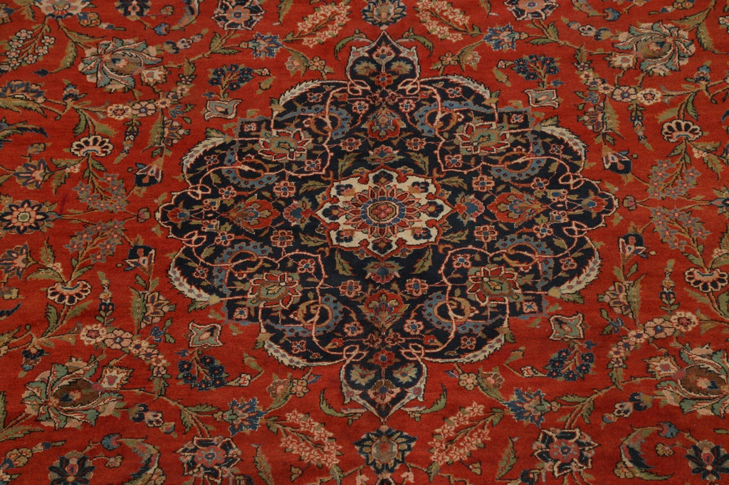 Antique Vegetable Dye Kashan Dabir Persian Area Rug 10x13