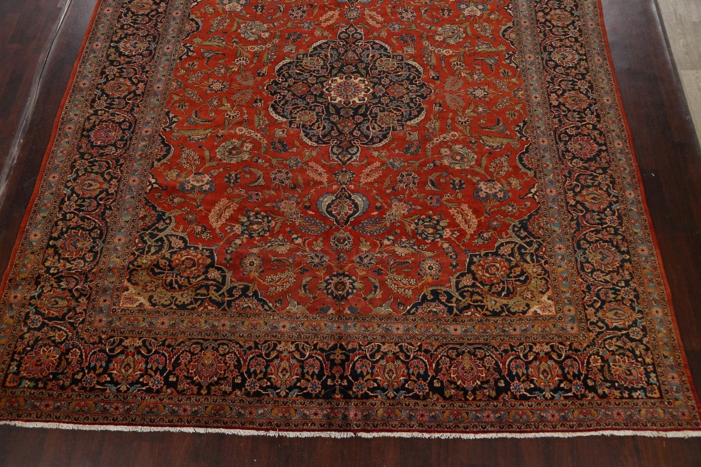 Antique Vegetable Dye Kashan Dabir Persian Area Rug 10x13