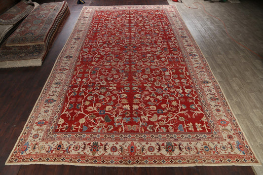 Pre-1900 Antique Vegetable Dye Sultanabad Ziegler Persian Rug 14x24