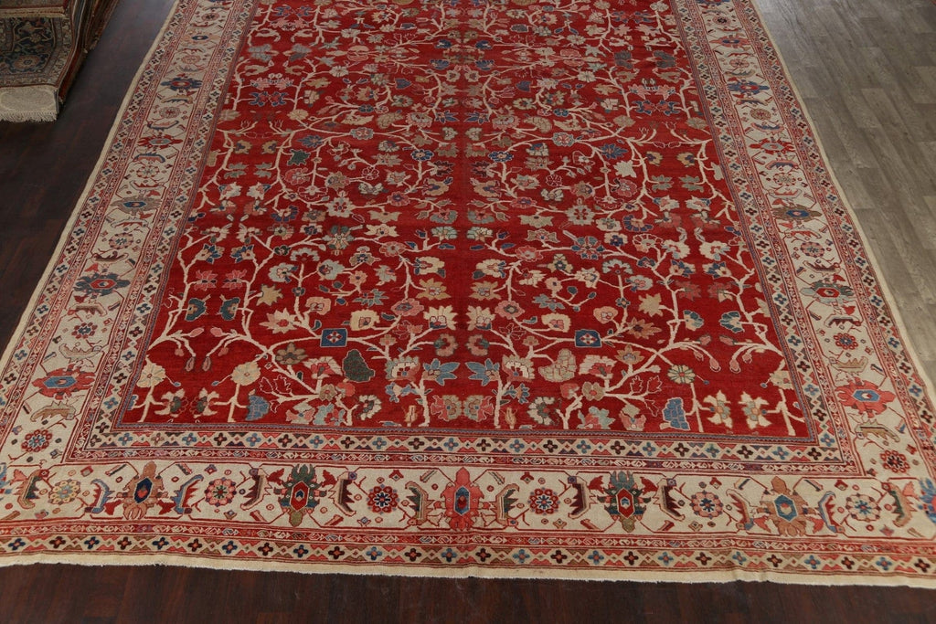 Pre-1900 Antique Vegetable Dye Sultanabad Ziegler Persian Rug 14x24