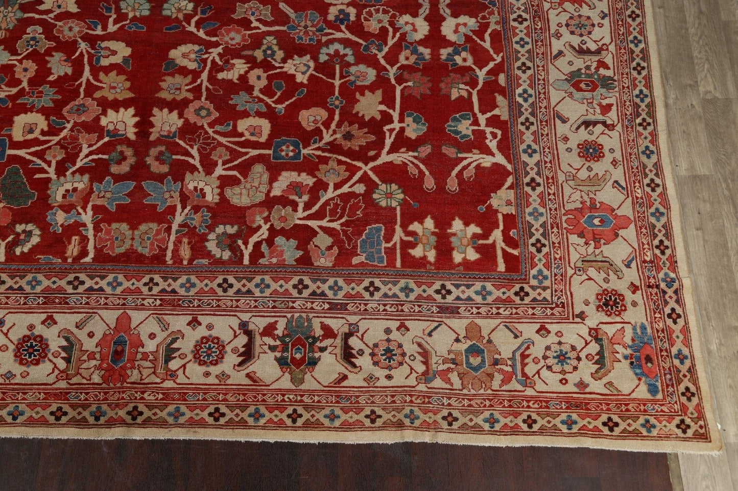 Pre-1900 Antique Vegetable Dye Sultanabad Ziegler Persian Rug 14x24