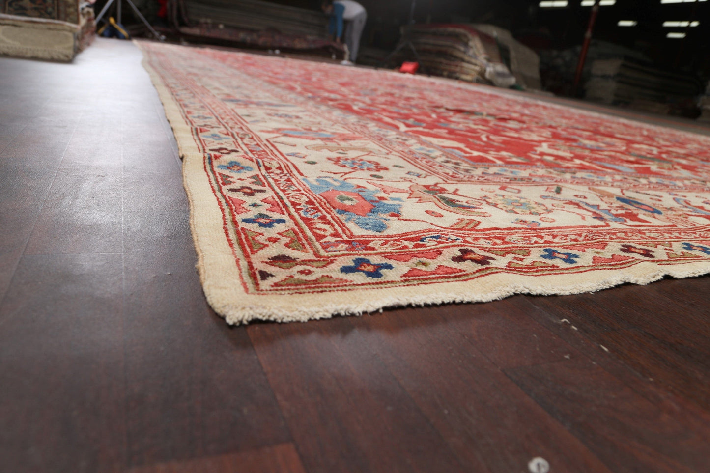 Pre-1900 Antique Vegetable Dye Sultanabad Ziegler Persian Rug 14x24