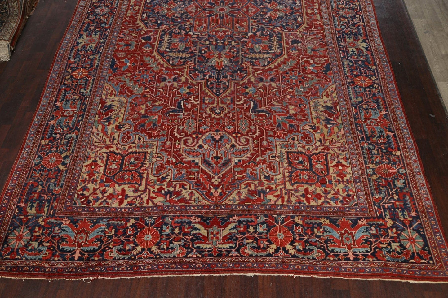 Antique 100% Vegetable Dye Heriz Serapi Persian Area Rug 11x20