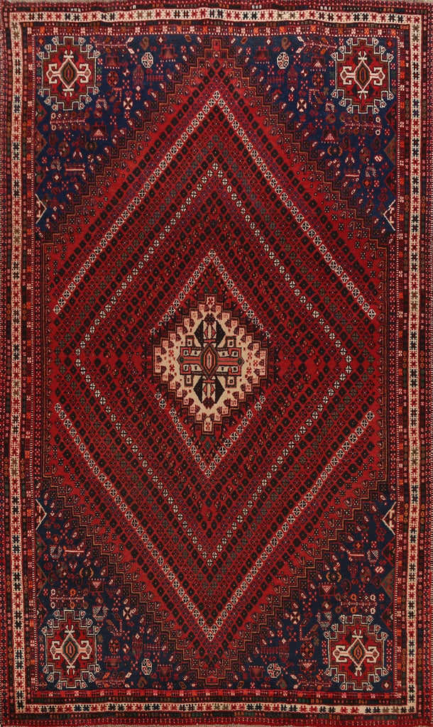 Geometric Qashqai Persian Area Rug 7x10