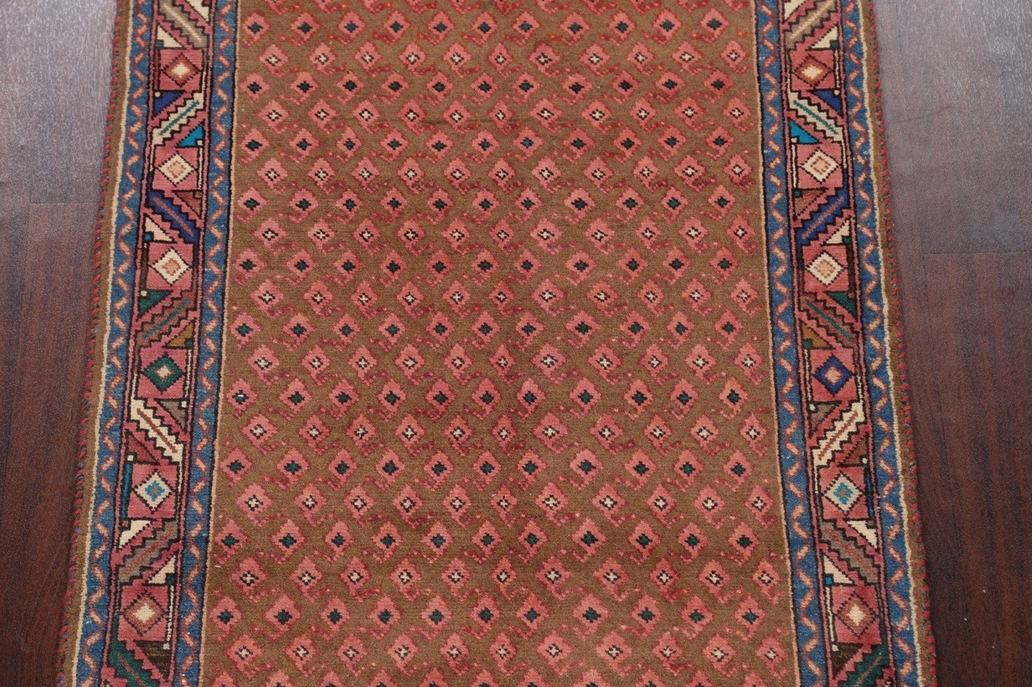 Geometric Hamedan Persian Runner Rug 3x10