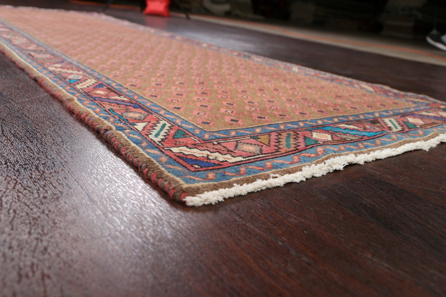 Geometric Hamedan Persian Runner Rug 3x10