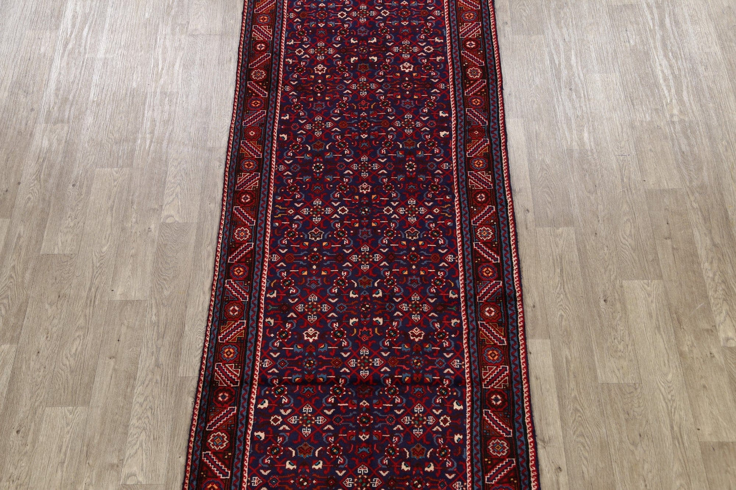 Geometric Mahal Persian Runner Rug 4x11