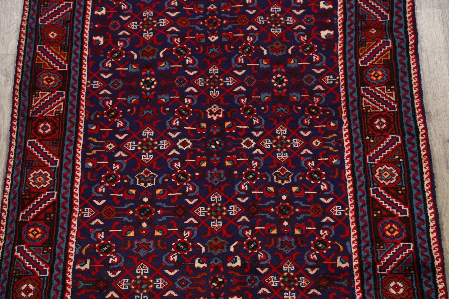 Geometric Mahal Persian Runner Rug 4x11