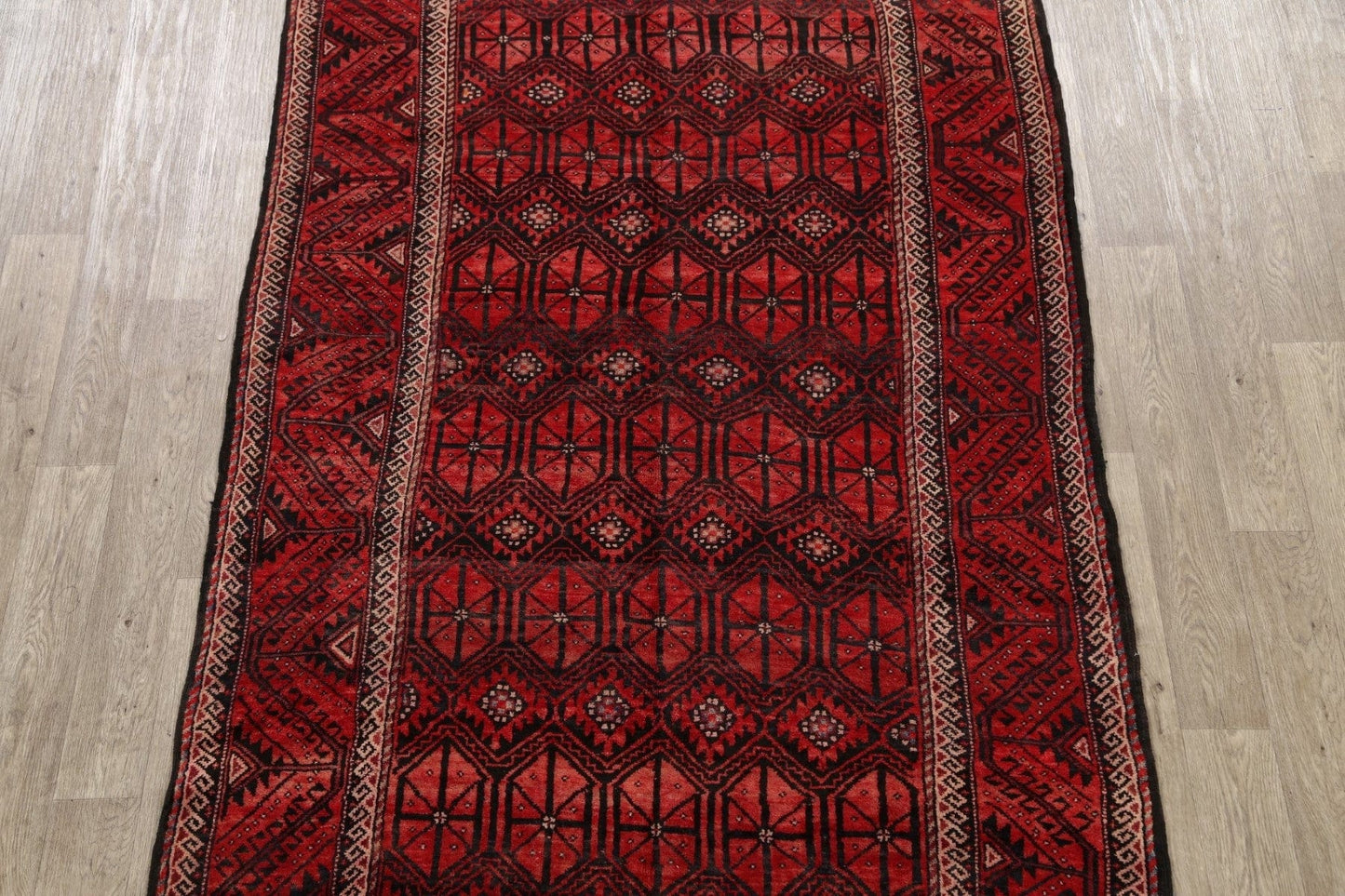 Geometric Balouch Persian Area Rug 5x9