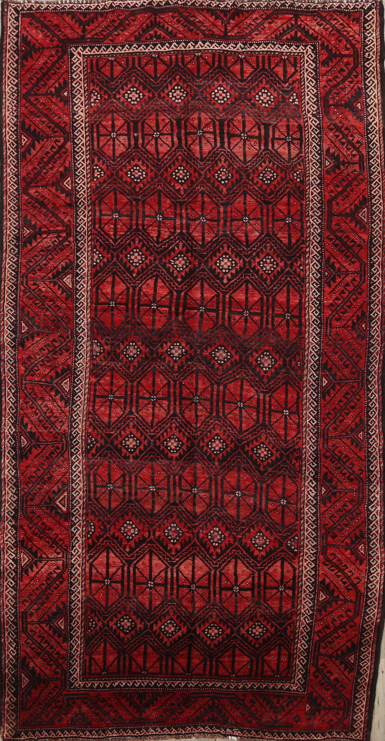 Geometric Balouch Persian Area Rug 5x9