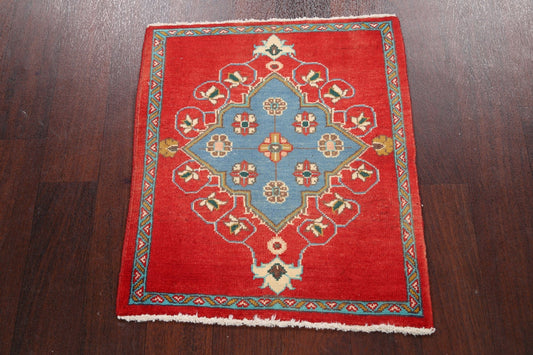 Geometric Square Sarouk Persian Area Rug 2x2