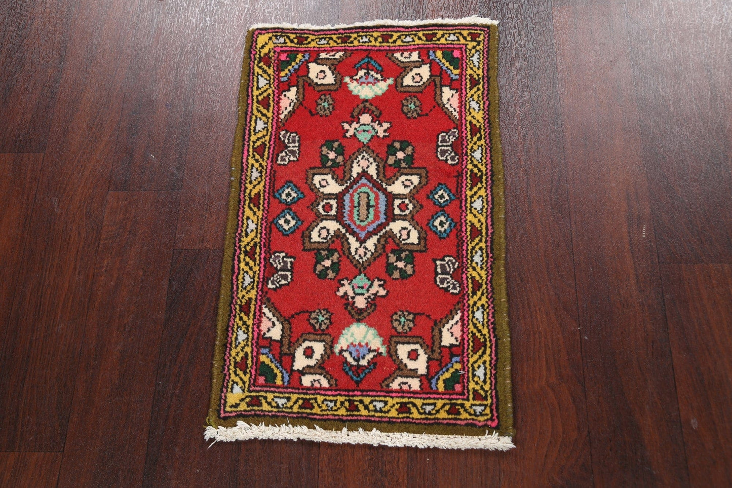 Geometric Hamedan Persian Area Rug 1x2