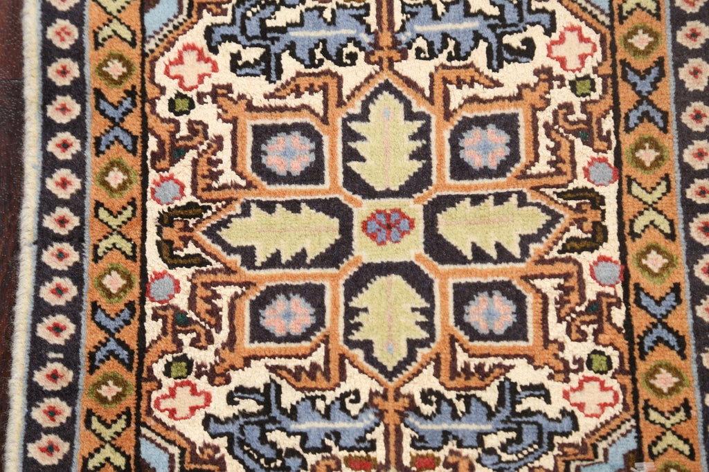 Woo/ Silk Geometric Ardebil Persian Area Rug 1x2