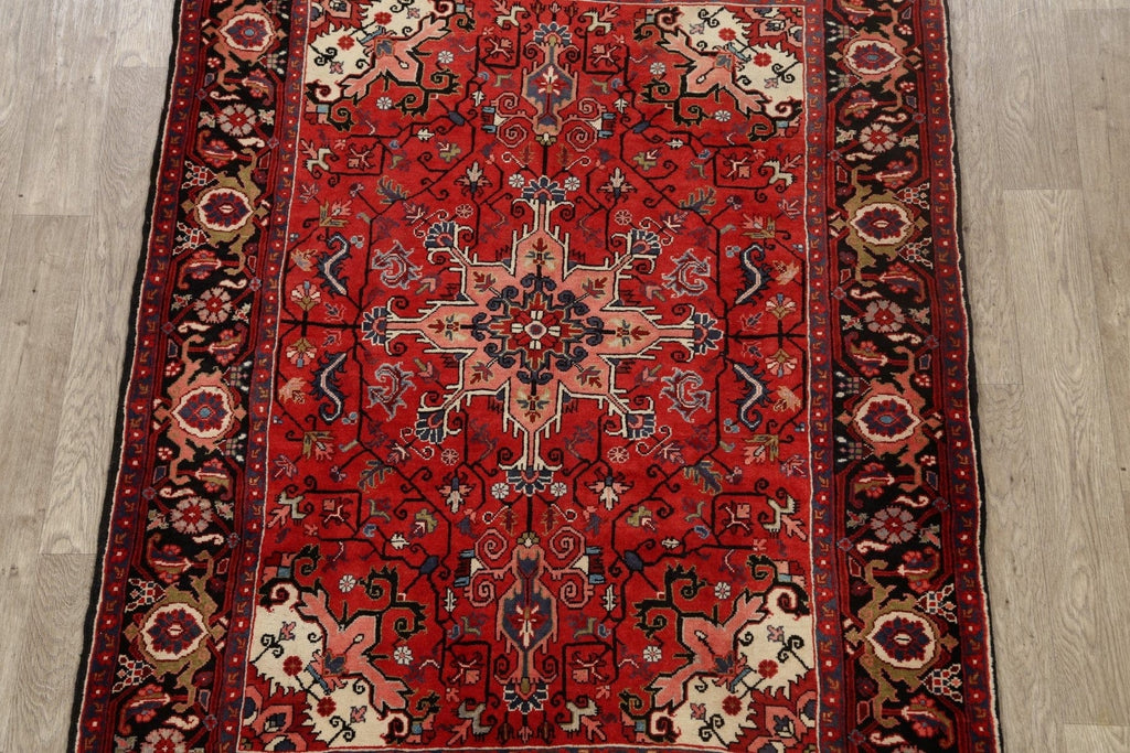 Vegetable Dye Geometric Heriz Persian Area Rug 5x7