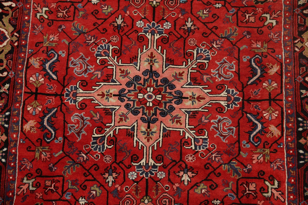 Vegetable Dye Geometric Heriz Persian Area Rug 5x7