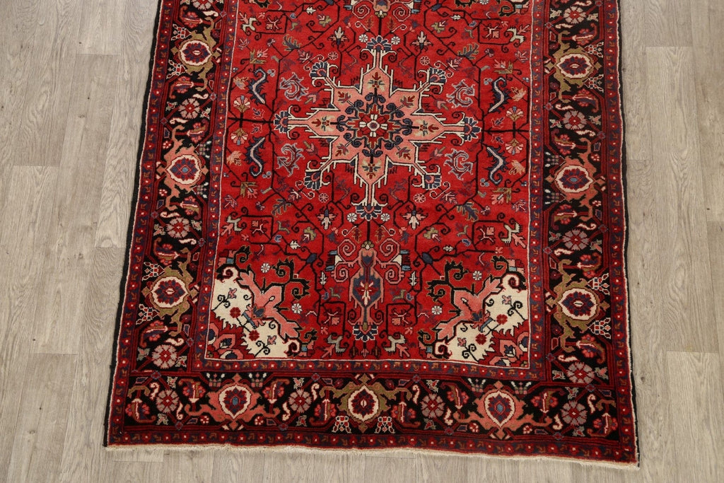 Vegetable Dye Geometric Heriz Persian Area Rug 5x7