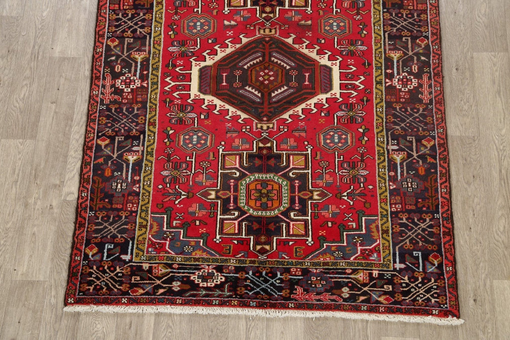 Vegetable Dye Geometric Heriz Persian Area Rug 5x7