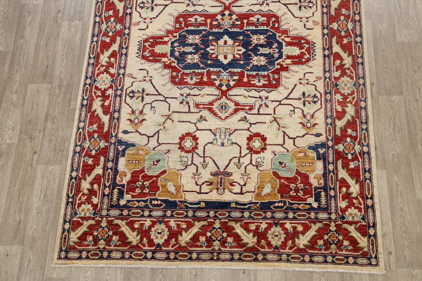 100% Vegetable Dye Heriz Serapi Oriental Area Rug 6x9