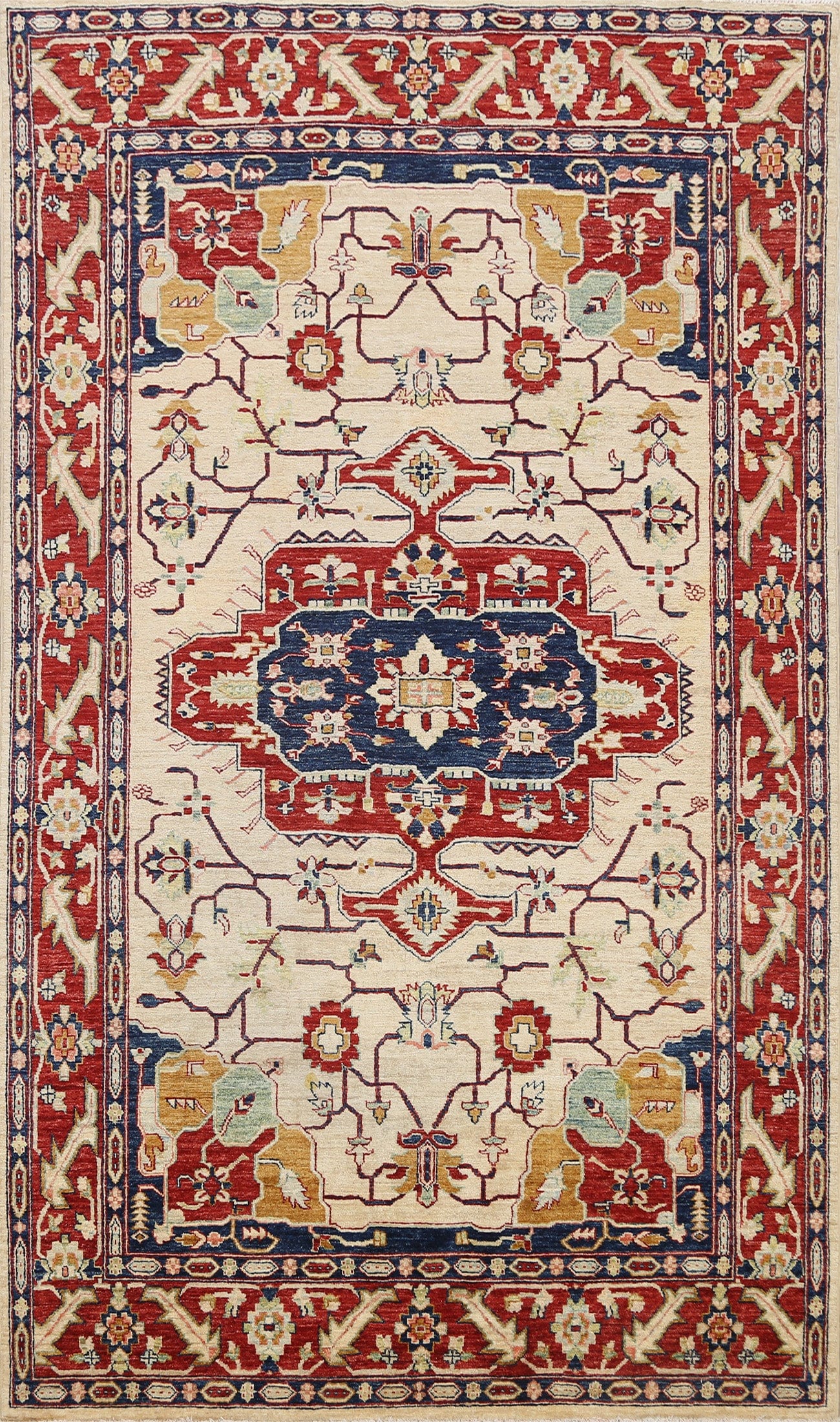 100% Vegetable Dye Heriz Serapi Oriental Area Rug 6x9