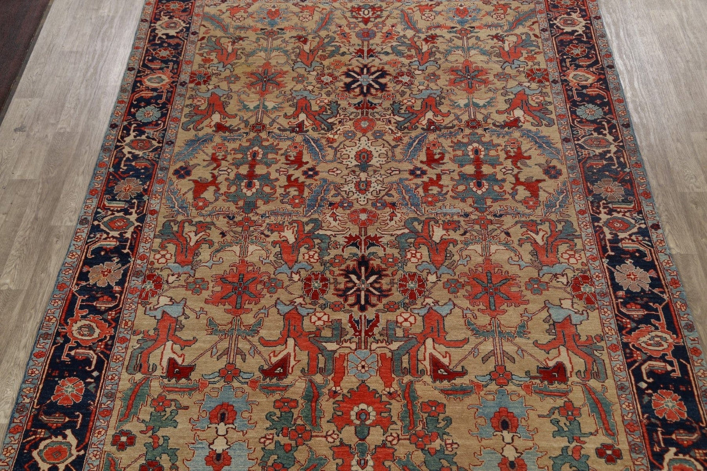 100% Vegetable Dye Heriz Serapi Oriental Area Rug 9x12