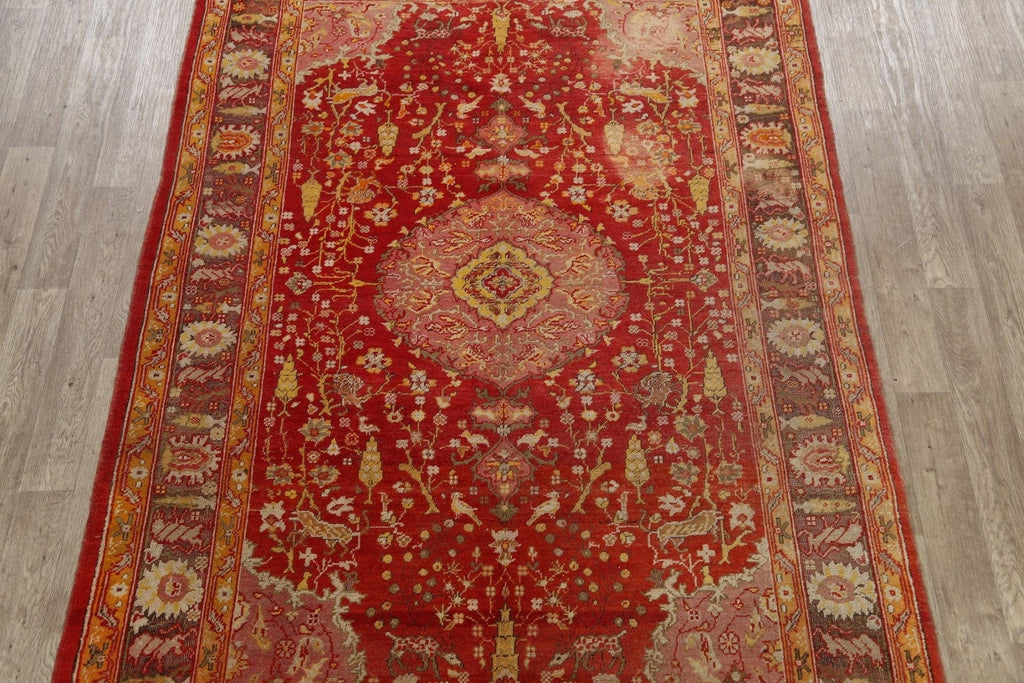 Pre-1900 Antique Vegetable Dye Oushak Oriental Area Rug 7x10