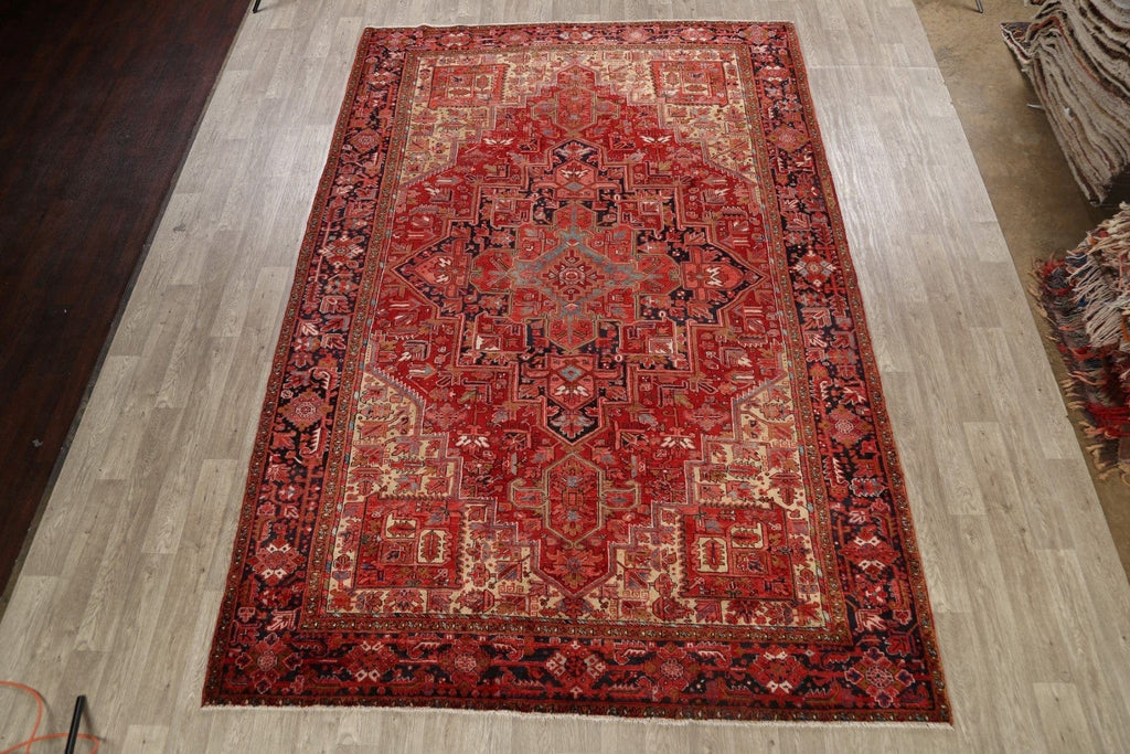 Geometric Heriz Persian Area Rug 8x13