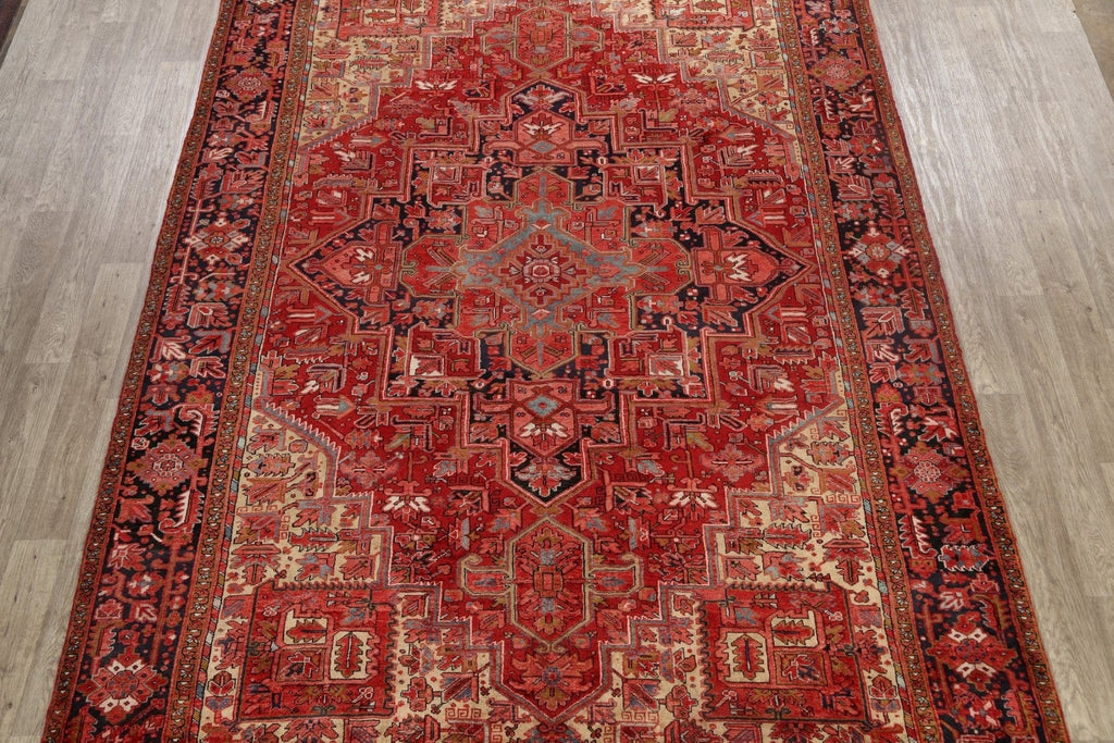 Geometric Heriz Persian Area Rug 8x13